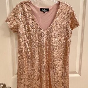 Lulus gold sequin dress